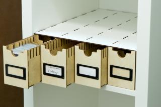 Zasobnik z szufladami na karty pasujący do regału Kallax